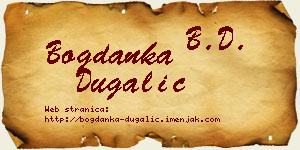 Bogdanka Dugalić vizit kartica